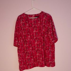 Retro Patterned Maggie Barnes Top 2X